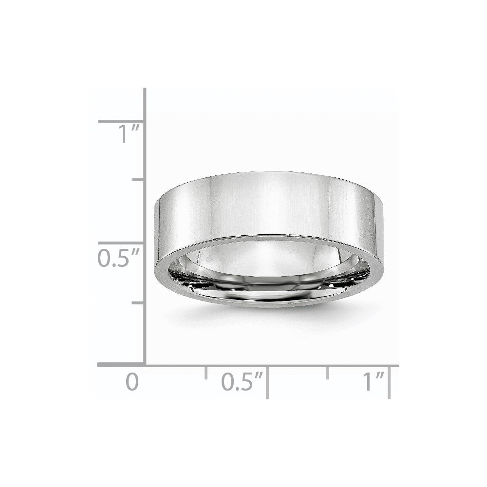Chisel Cobalt Flat Polished 7mm Band