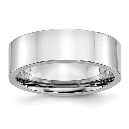 Chisel Cobalt Flat Polished 7mm Band