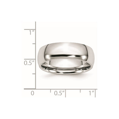 Chisel Cobalt Polished 7mm Half Round Band