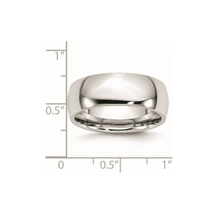 Chisel Cobalt Polished 8mm Half Round Band