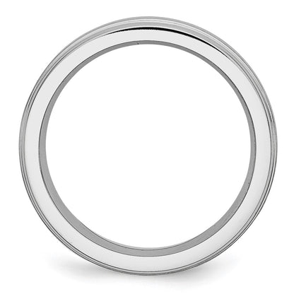 Chisel Cobalt Satin and Polished Ridged Edge 6mm Band