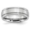 Chisel Cobalt Satin and Polished Ridged Edge 7mm Band