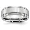 Chisel Cobalt Satin and Polished Ridged Edge 8mm Band