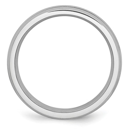 Chisel Cobalt Polished and Satin Grooved 6mm Band