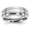 Chisel Cobalt Polished and Satin Grooved 8mm Band