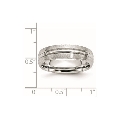 Chisel Cobalt Satin and Polished Grooved 6mm Band