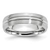 Chisel Cobalt Satin and Polished Grooved 6mm Band