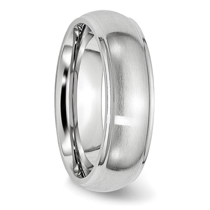 Chisel Cobalt Satin and Polished 7mm Ridged Edge Band