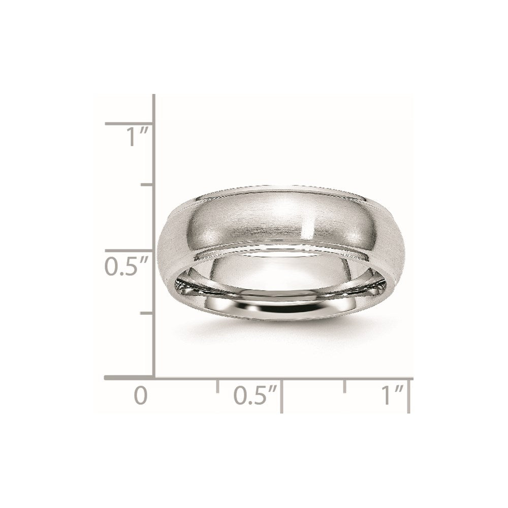 Chisel Cobalt Satin and Polished 7mm Ridged Edge Band