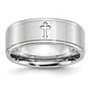 Chisel Cobalt Satin and Polished Ridged Edge 8mm Band