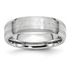Chisel Cobalt Sterling Silver Inlay Satin and Polished 6mm Beveled Edge Band