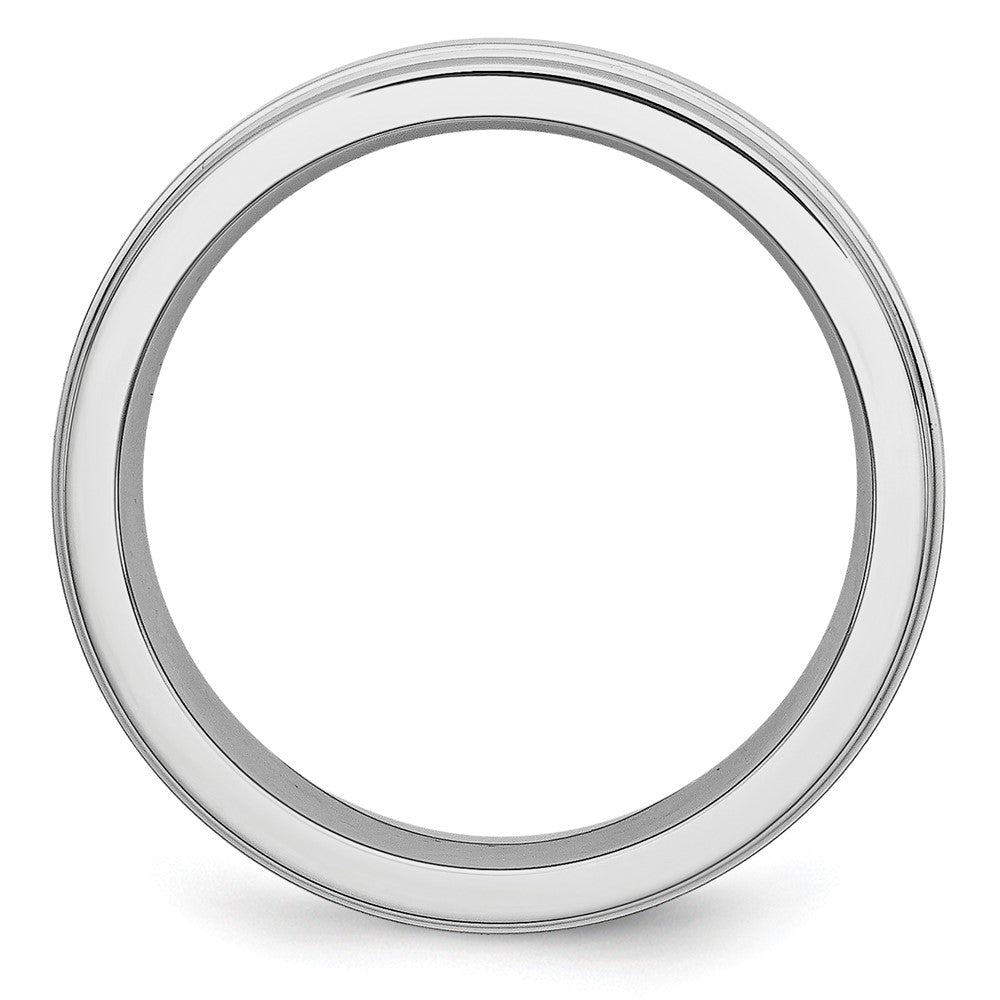 Chisel Cobalt Sterling Silver Inlay Satin and Polished 6mm Band