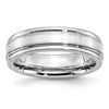 Chisel Cobalt Sterling Silver Inlay Satin and Polished 6mm Band