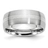 Chisel Cobalt Sterling Silver Inlay Satin 8mm Band