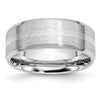 Chisel Cobalt Sterling Silver Inlay Satin and Polished Beveled Edge 8mm Band