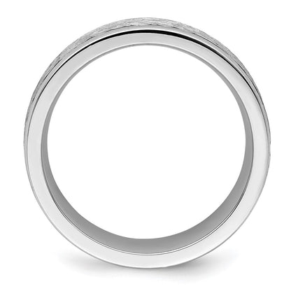 Chisel Cobalt Brushed and Polished Hammered Center 7mm Band