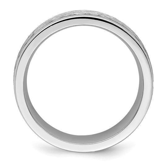 Chisel Cobalt Brushed and Polished Hammered Center 7mm Band