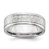 Chisel Cobalt Brushed and Polished Hammered Center 7mm Band