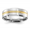 Chisel Cobalt Brushed and Polished with Yellow IP-plated Center Beveled Edge 8mm Band