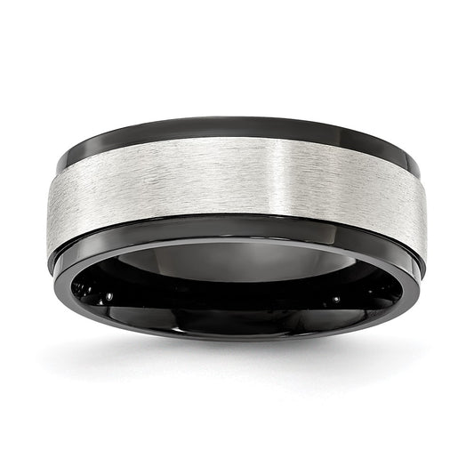 Chisel Cobalt Black IP-plated Brushed Center 8.00mm Band