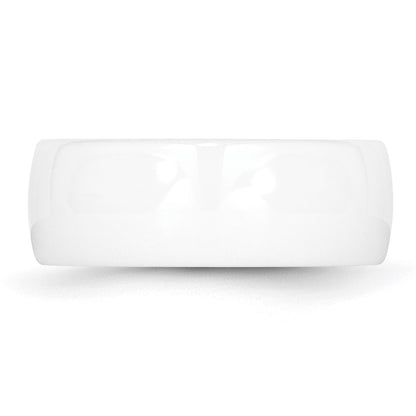 Chisel Ceramic White 8mm Polished Band