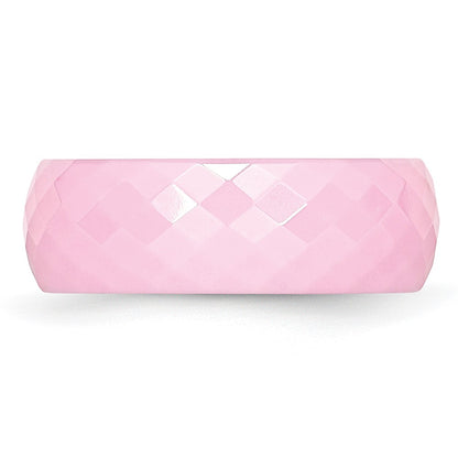 Chisel Ceramic Pink Faceted 7.5mm Polished Band