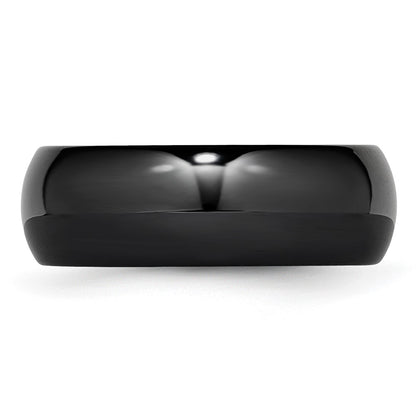Chisel Black Ceramic 8mm Polished Band