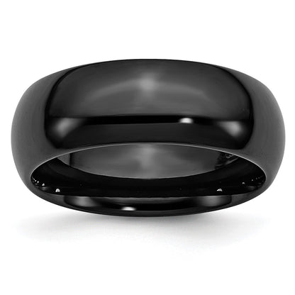 Chisel Black Ceramic 8mm Polished Band