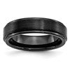 Chisel Black Ceramic Ridged Edge 6mm Brushed and Polished Band