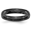 Chisel Ceramic Black 4mm Faceted Polished Band
