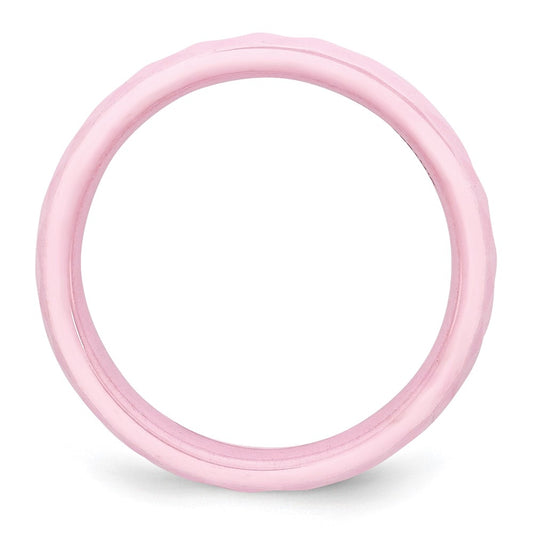 Chisel Ceramic Pink 4mm Faceted Polished Band