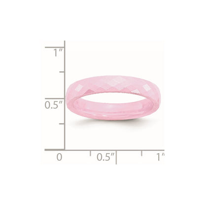 Chisel Ceramic Pink 4mm Faceted Polished Band