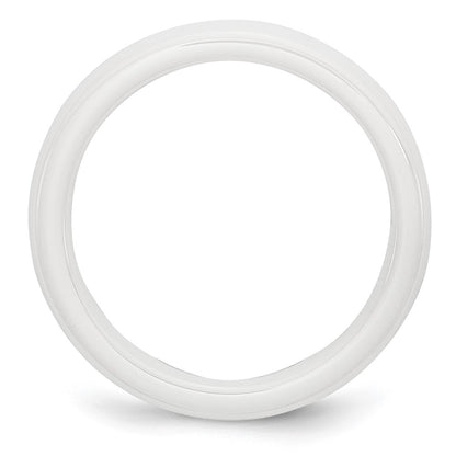 Chisel Ceramic White 4mm Polished Band