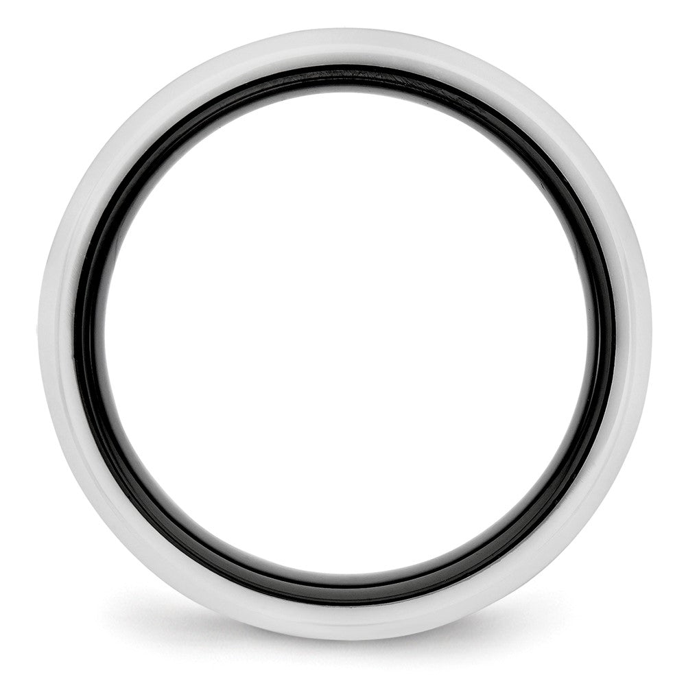 Chisel Ceramic Black and White 6mm Polished Band