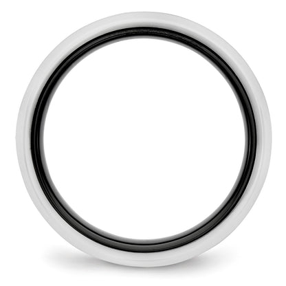 Chisel Ceramic Black and White 6mm Polished Band