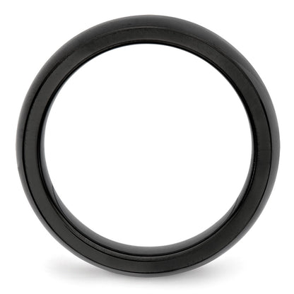 Chisel Ceramic Black and White 6mm Polished Band