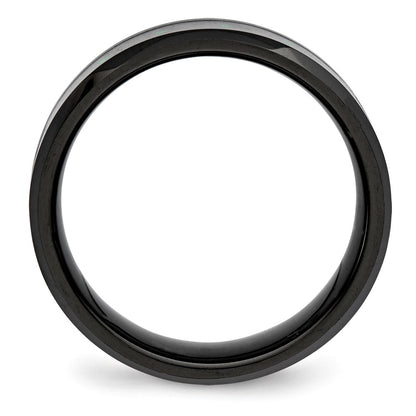 Chisel Ceramic Black with Green Carbon Fiber Inlay Beveled Edge Ring