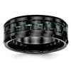 Chisel Ceramic Black with Green Carbon Fiber Inlay Beveled Edge Ring