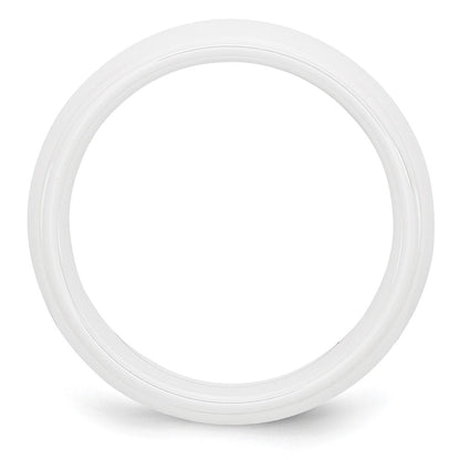 Chisel Ceramic White 6mm Polished Band
