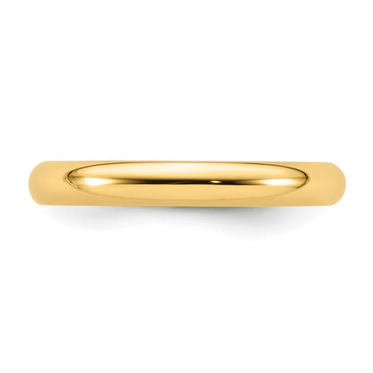 14k Yellow Gold 3mm Standard Weight Comfort Fit Wedding Band Size 5