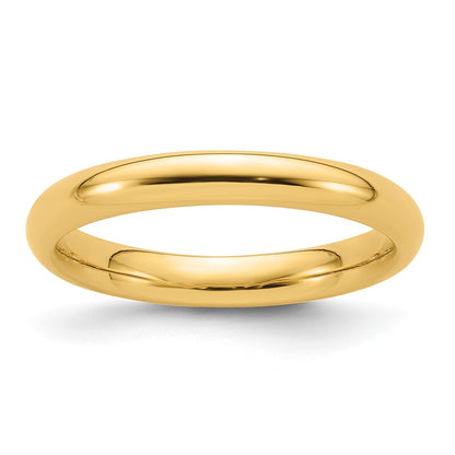 14k Yellow Gold 3mm Standard Weight Comfort Fit Wedding Band Size 6.5