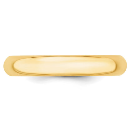 14k Yellow Gold 4mm Standard Weight Comfort Fit Wedding Band Size 4.5