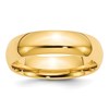 14k Yellow Gold 6mm Standard Weight Comfort Fit Wedding Band Size 13