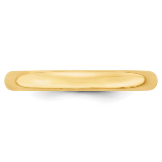 14k Yellow Gold 3mm Lightweight Comfort Fit Wedding Band Size 5.5