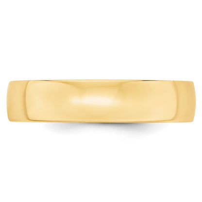 14k Yellow Gold 5mm Lightweight Comfort Fit Wedding Band Size 7.5