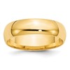 14k Yellow Gold 6mm Lightweight Comfort Fit Wedding Band Size 7