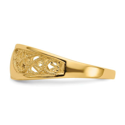 10k Polished Filigree Wave Ring