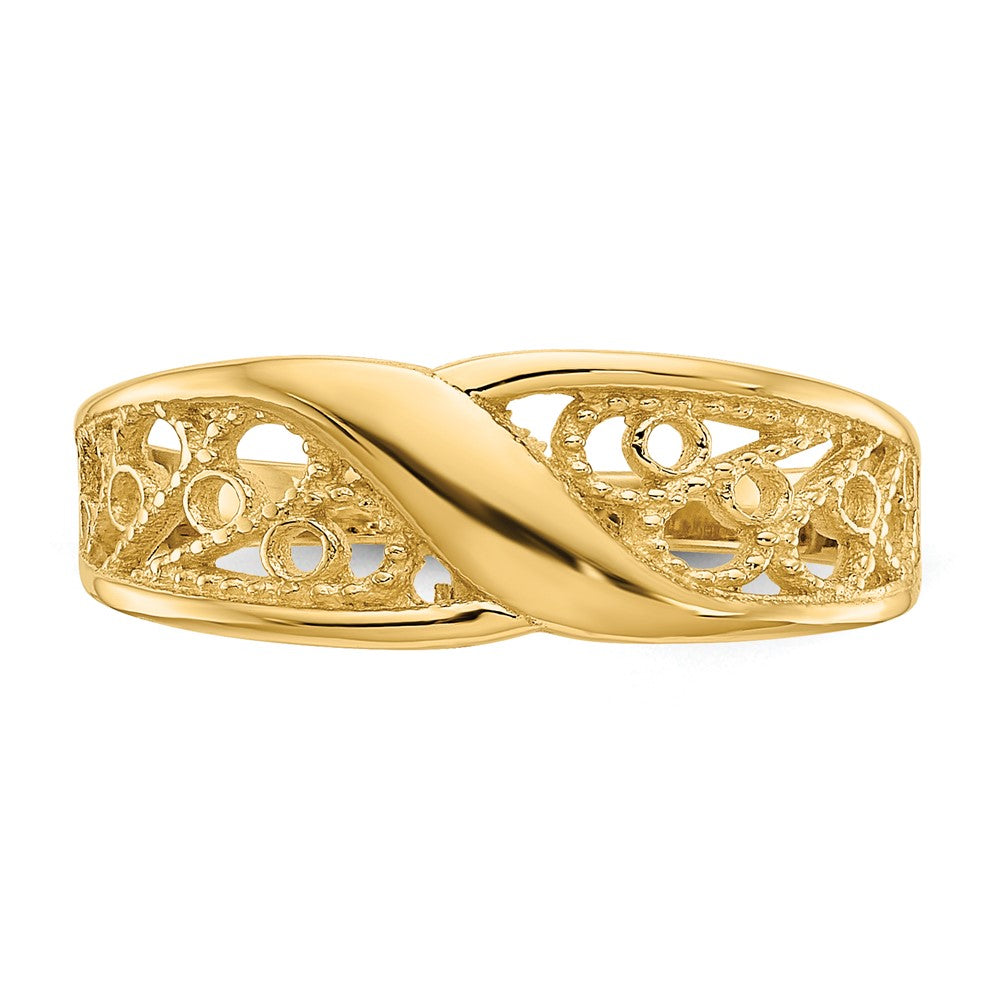 10k Polished Filigree Ring