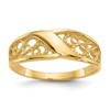 10k Polished Filigree Wave Ring