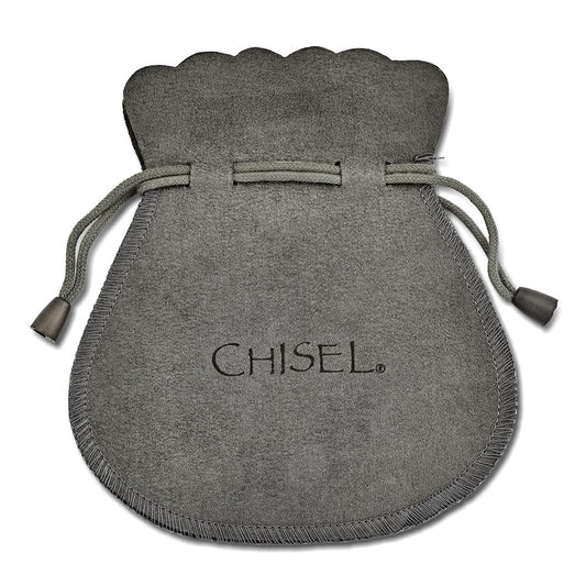 Chisel Stainless Steel Antiqued and Polished Post Hoop Earrings